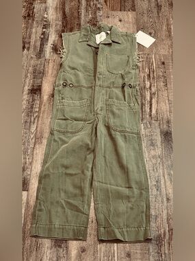 ONE TEASPOON Girl's Safari Khaki Camp Overalls‎ Size 8-9 $219 NWT